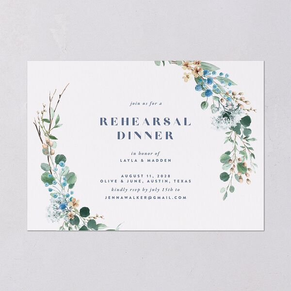 Rustic Greenery Rehearsal Dinner Invitations Cornflower Signature Blank