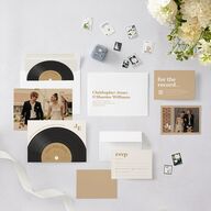 Music Lovers Save the Date Cards Tan Signature smooth Blank No Standard