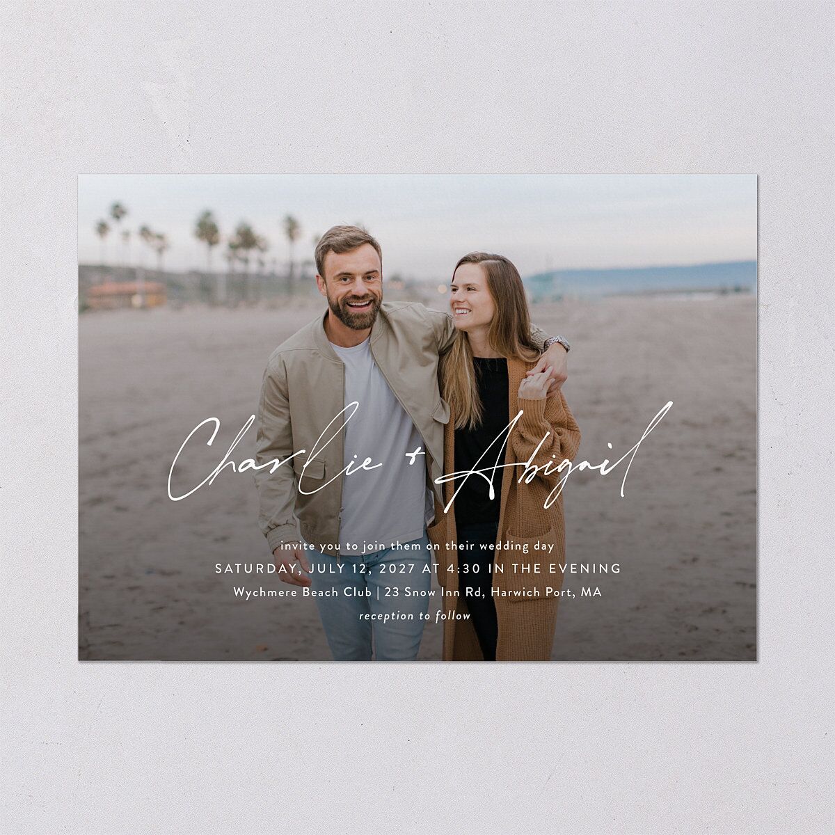 Modern Gallery Wedding Invitations Pure White Signature Blank No
