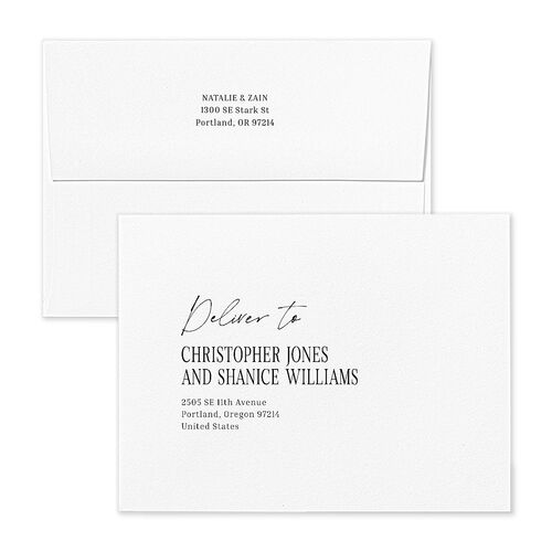 Vintage Film Reel Photo Strip Save the Date Petite Card Envelopes Pure White White Both Recipient and Return Addresses Signature Standard