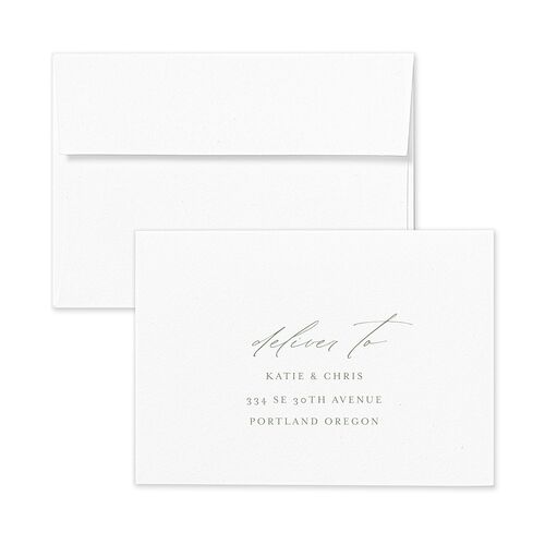 Classic Landscape Wedding Response Card Standard Envelopes Terracotta Thyme Return Address Signature Standard