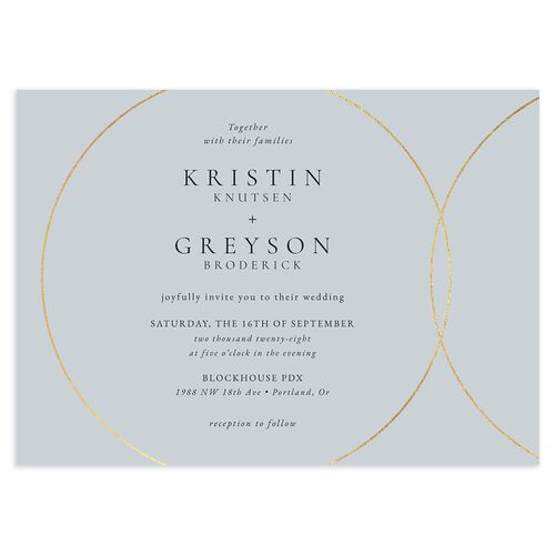 Minimal Rings Wedding Invitations Gold Slate Signature Blank No Standard