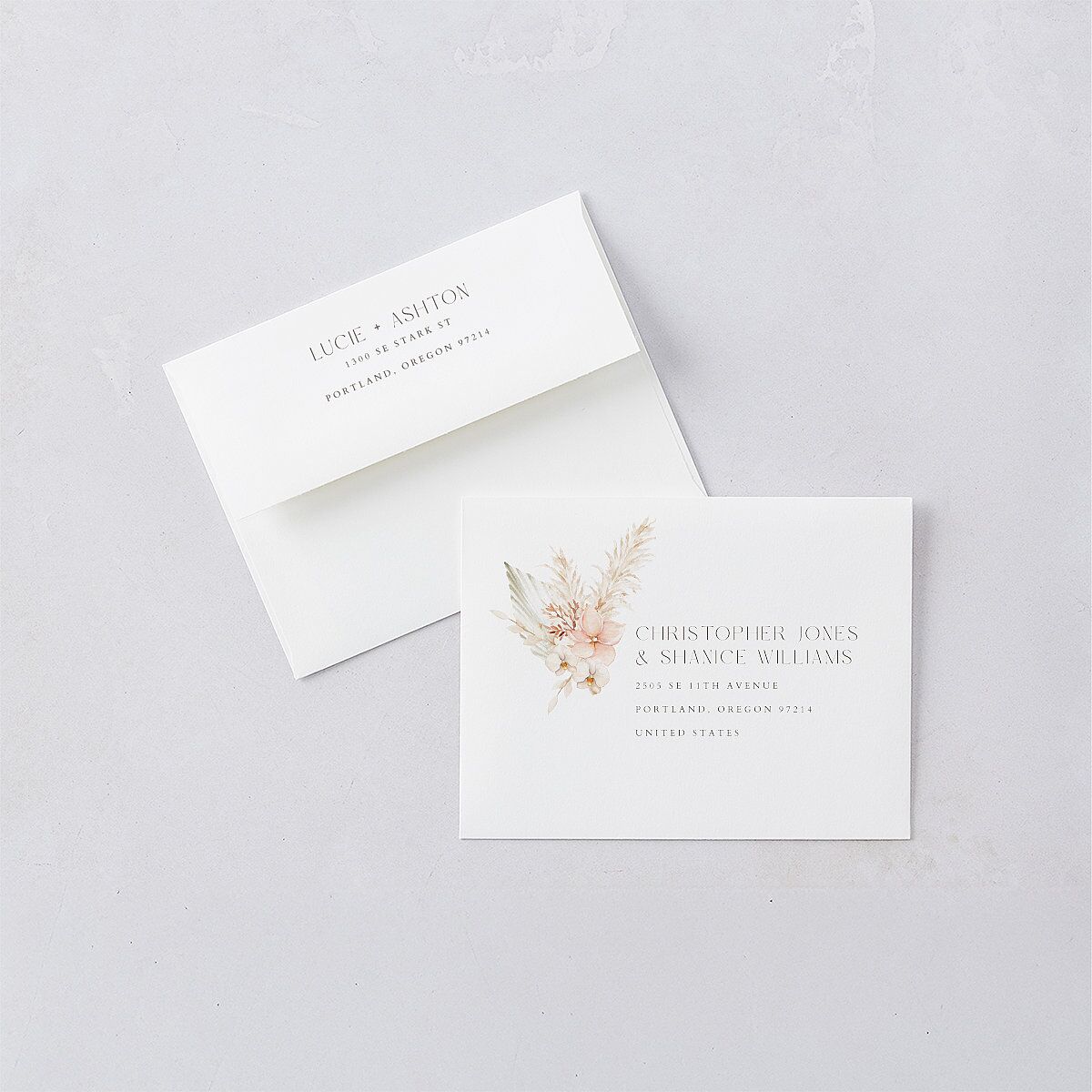 Pampas Floral Save The Date Magnets Snow Magnet Paper