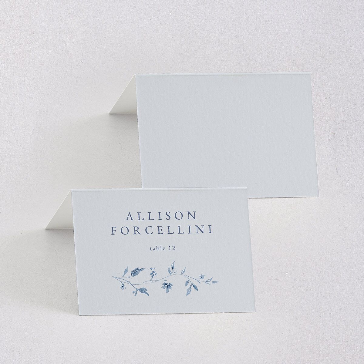 Timeless Floral Place Cards Dusty Blue Signature