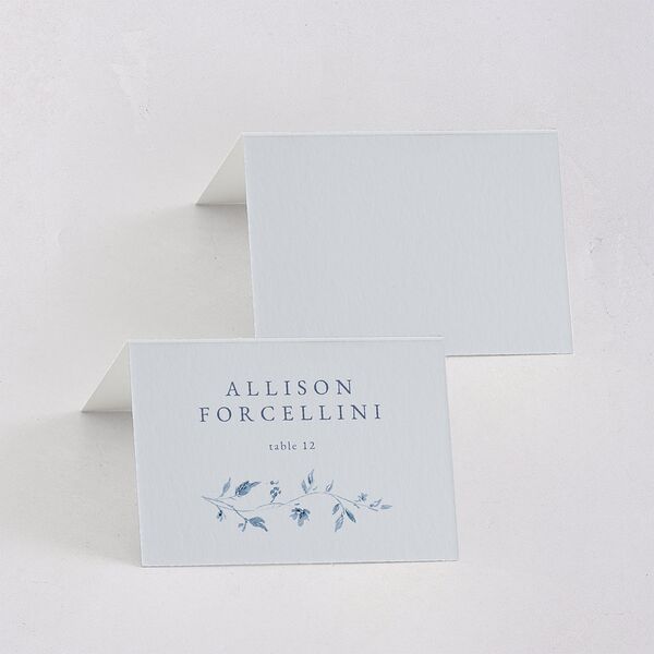 Timeless Floral Place Cards Dusty Blue Signature