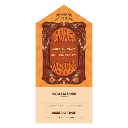 Wedstock All-in-One Wedding Invitations Red Clay Signature Light Both Recipient and Return Addresses No