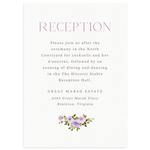 Watercolor Floral Crest Wedding Enclosure Cards Lilac Signature Standard