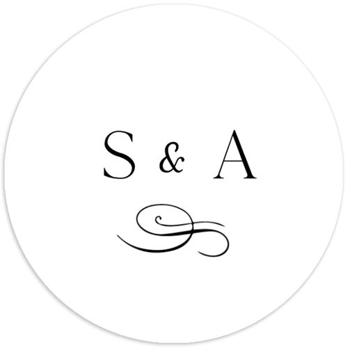 Flourishing Love Wedding Stickers Pure White Circle