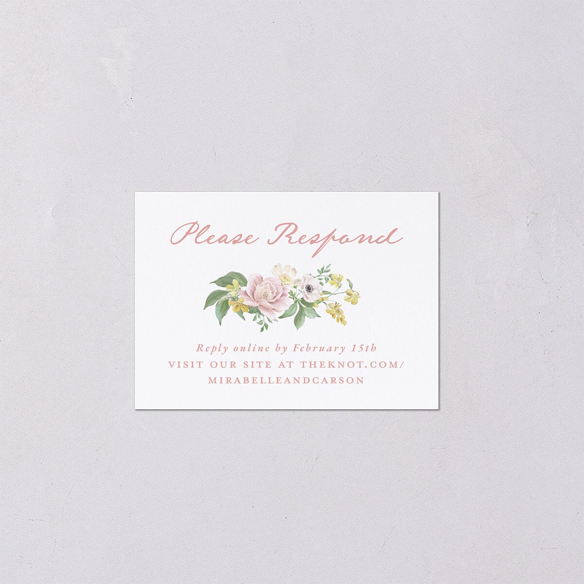 Maximalist Floral Crest QR Code RSVP Cards Pink Cotton Signature Standard