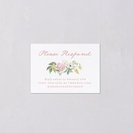 Maximalist Floral Crest QR Code RSVP Cards Pink Cotton Signature Standard