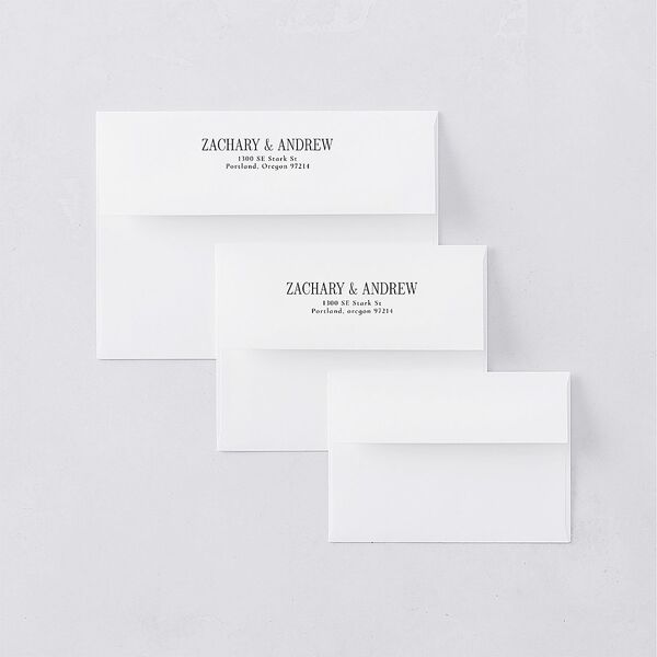 Minimal Arched Photo Thank You Card Envelopes Pure White White Both Recipient and Return Addresses Signature Standard