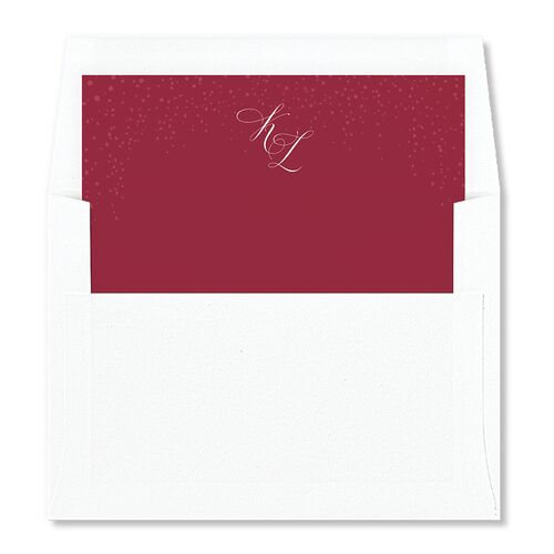 Elegant Fairytale Wisteria Foil Envelope Liners Burgundy Standard