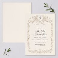 Rose Garden Crest Bridal Shower Invitations by Bridgerton Taupe Signature Blank Standard