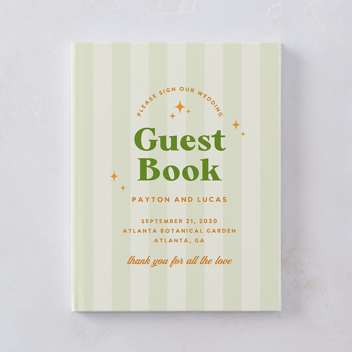 Colorful Retro Stripes Guest Books Sea Foam