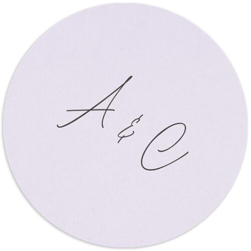 Classic Wildflower Frame Wedding Stickers Amethyst Circle