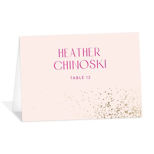 Shimmering Frame Place Cards Gold Pink Cotton Signature