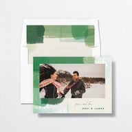 Brushstroke Holiday Envelope Liners Deep Lake Standard