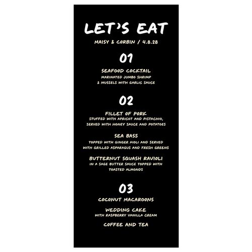Modern Marker Menus Midnight Signature
