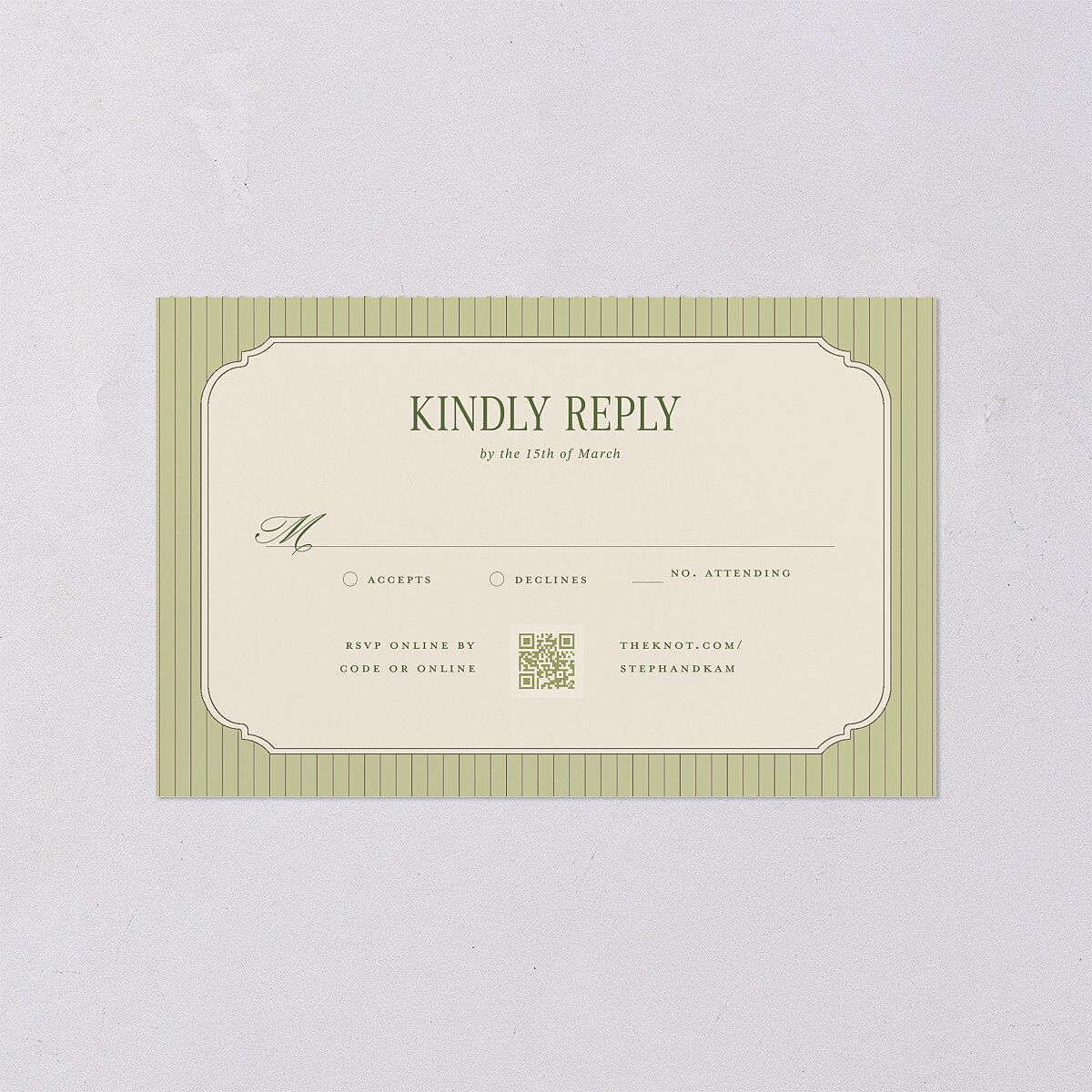 Floral Vintage Lattice All-in-One Wedding Invitations Champagne Signature Light Both Recipient and Return Addresses No