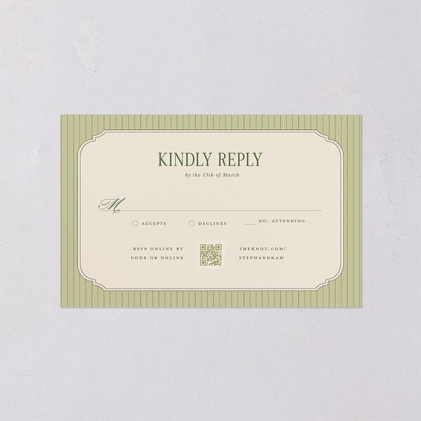 Floral Vintage Lattice All-in-One Wedding Invitations Champagne Signature Light Both Recipient and Return Addresses No