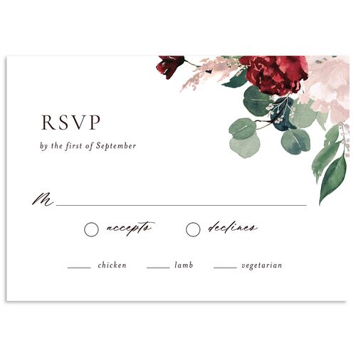 Timeless Bouquet Wedding Response Cards Garnet Signature Standard