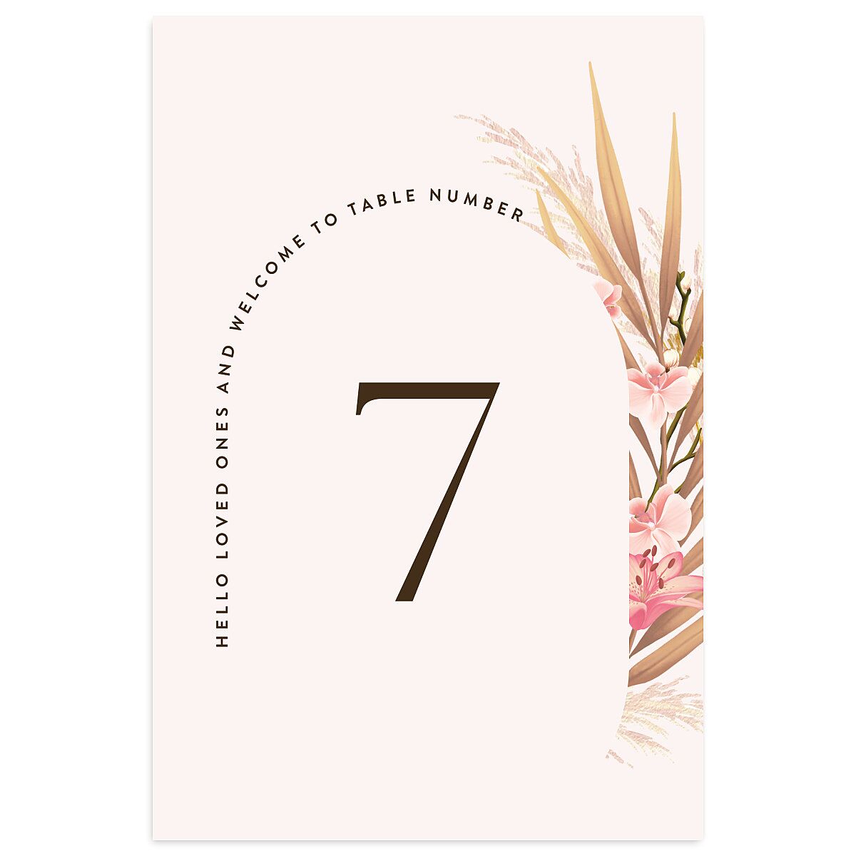 Tropical Oval Table Numbers