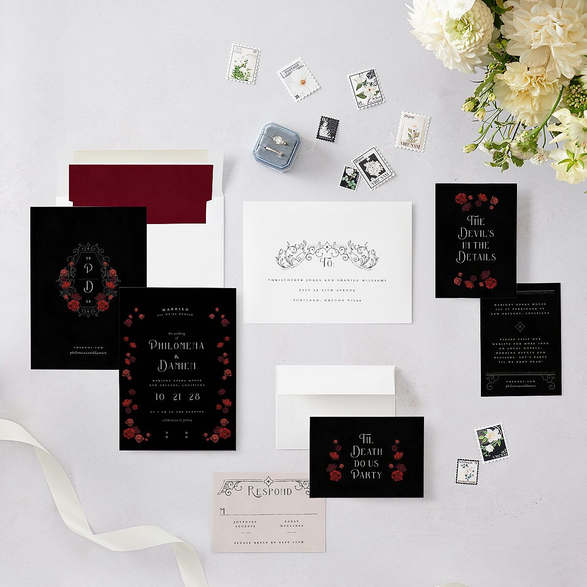 Gothic Gate Foil Wedding Invitations — view 5