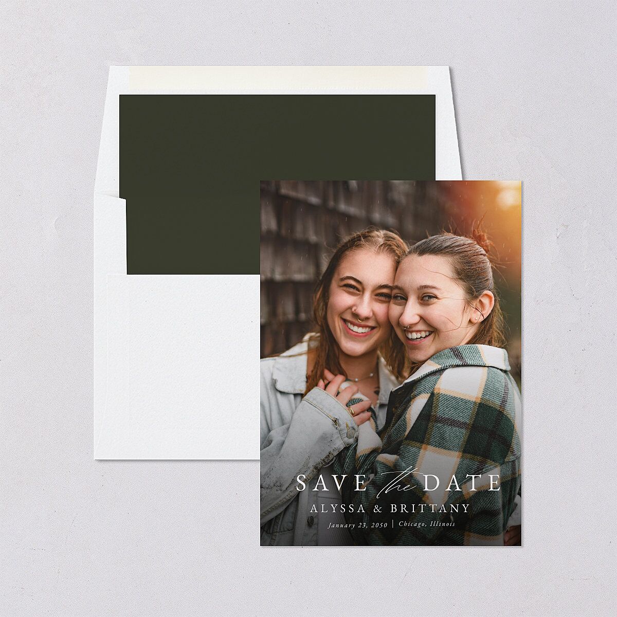Greenery Laurel Save The Date Cards — view 4