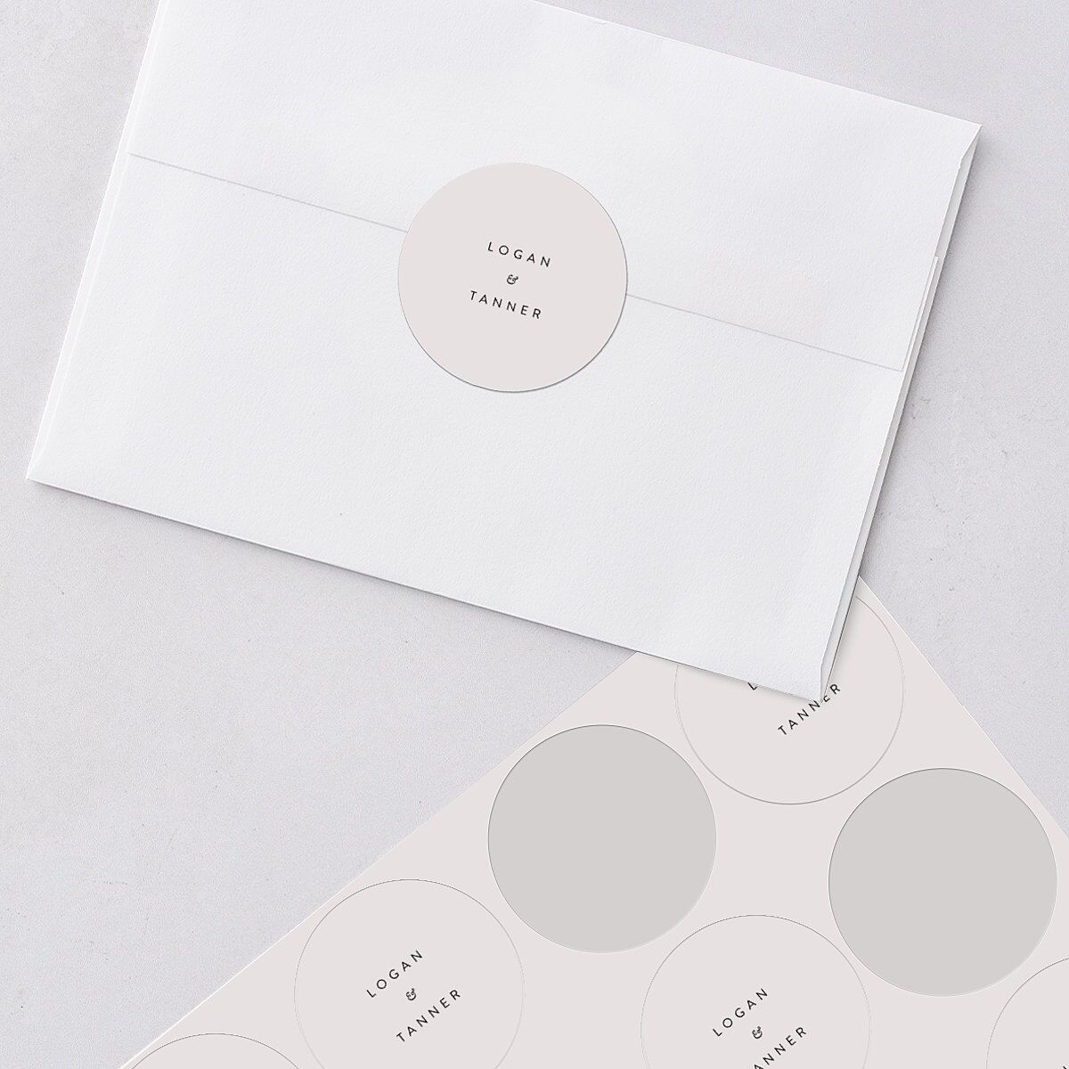 Romantic Minimal Wedding Stickers Snow Circle