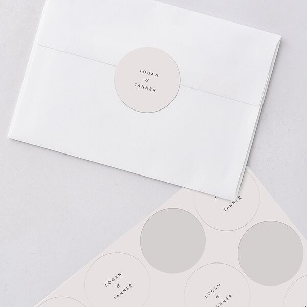 Romantic Minimal Wedding Stickers Snow Circle