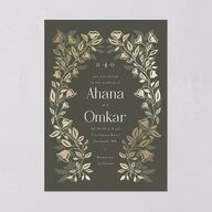 Rustic Nouveau Wedding Invitations Gold Hunter Green Signature Blank No Standard