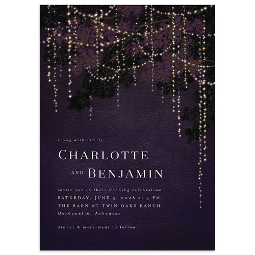 Enchanted Evening Wedding Invitations Bordeaux Signature Blank No Standard