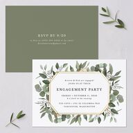 Eucalyptus Frame Engagement Party Invitations Pure White Signature Blank Standard