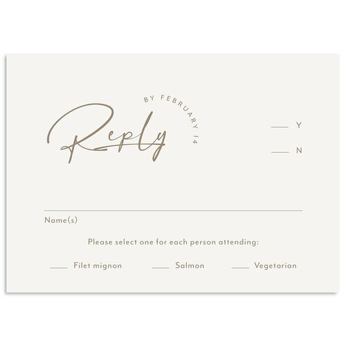 Modern Arc Wedding Response Cards Fawn Signature Standard
