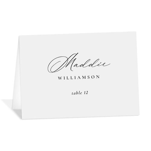 Black Tie Initial Place Cards Mist Signature