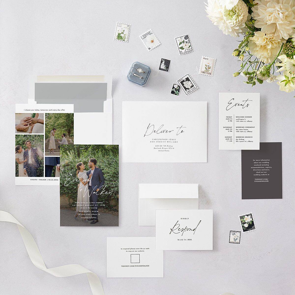 Picture This Photo Wedding Invitations Medieval Grey Signature Blank No Standard