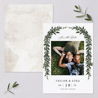 Rich Greenery Save The Date Cards Hunter Green Signature smooth Blank No Standard