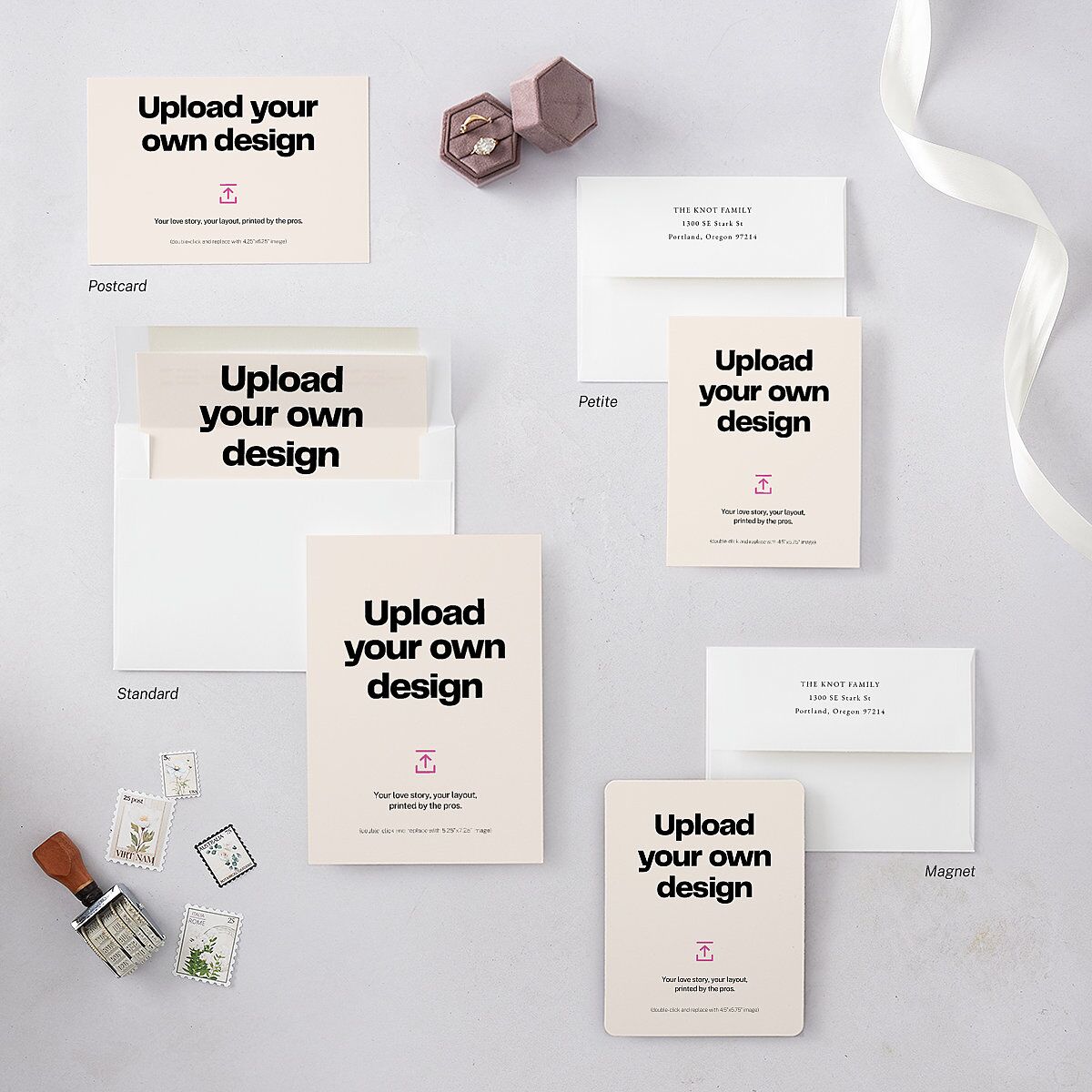 Upload Your Own Design Portrait Photo Save the Date Magnets Pure White Magnet Paper