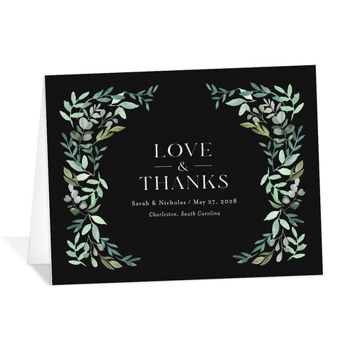 Greenery Altar Thank You Cards Licorice