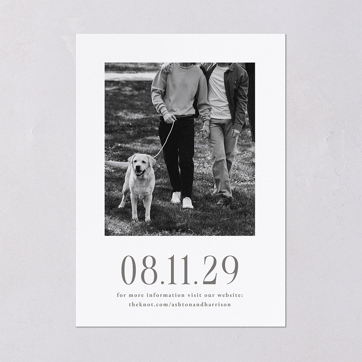 Timeless Lockup Save the Date Cards Pure White Signature smooth Blank No Standard