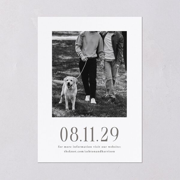 Timeless Lockup Save the Date Cards Pure White Signature smooth Blank No Standard