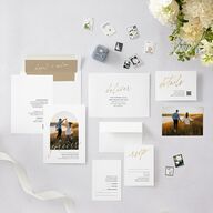 Forever Arch Foil Wedding Invitations Gold Pure White Signature Blank No Standard