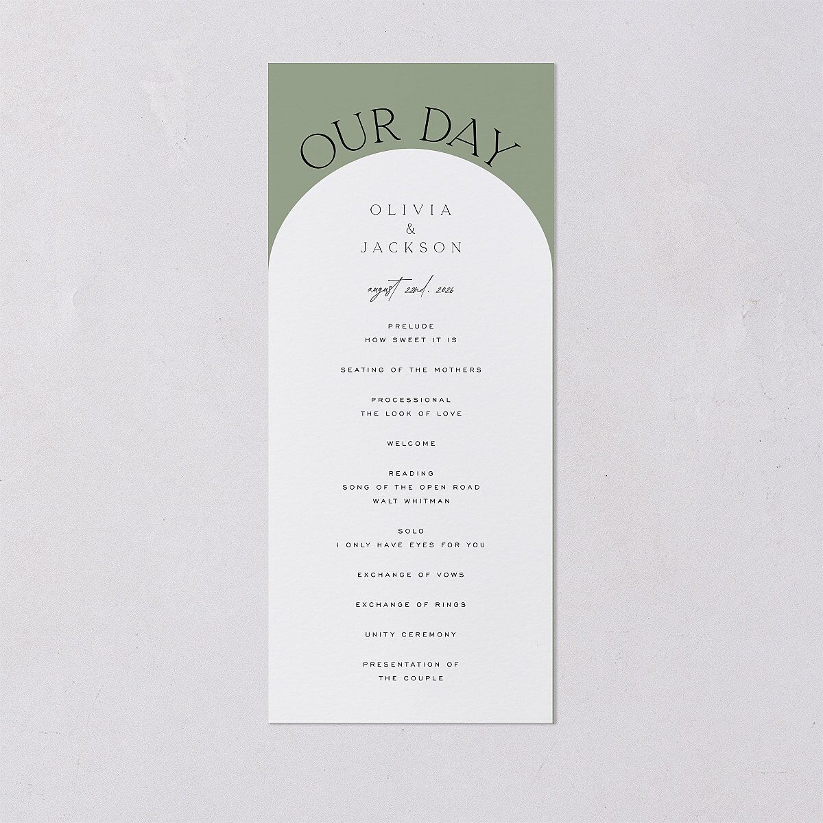 Love Is Patient Wedding Programs Thyme Signature