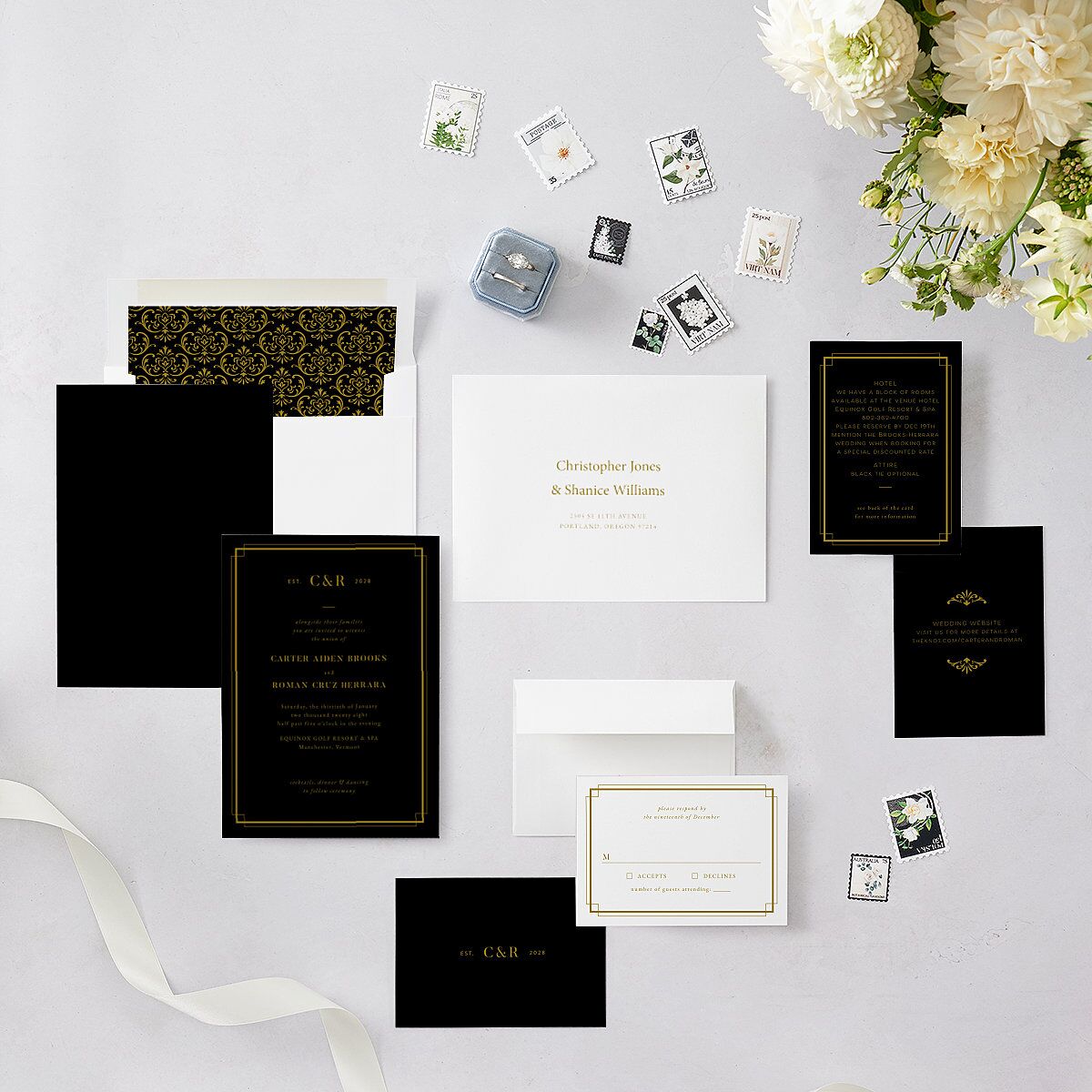 Luxe Monogram Wedding Invitations — view 5
