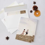 Sparkle Tree Holiday Cards Gold Pure White Signature Blank Standard Portrait