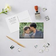Framed Photo Save the Date Postcards Pure White Postcard