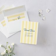 Cabana Stripes Bridal Shower Thank You Cards Lemon