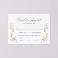 Vintage Regency Monogram Frame Wedding Response Cards Champagne Signature Standard
