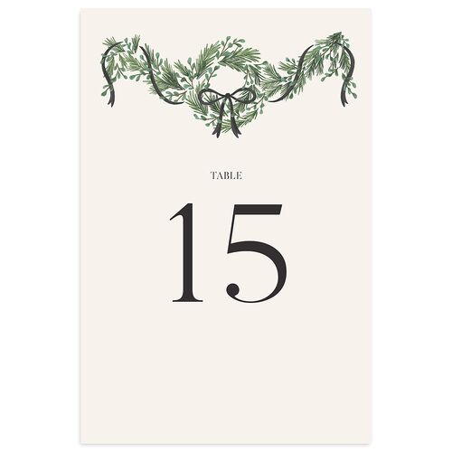 Festive Garland Table Numbers Champagne Recycled