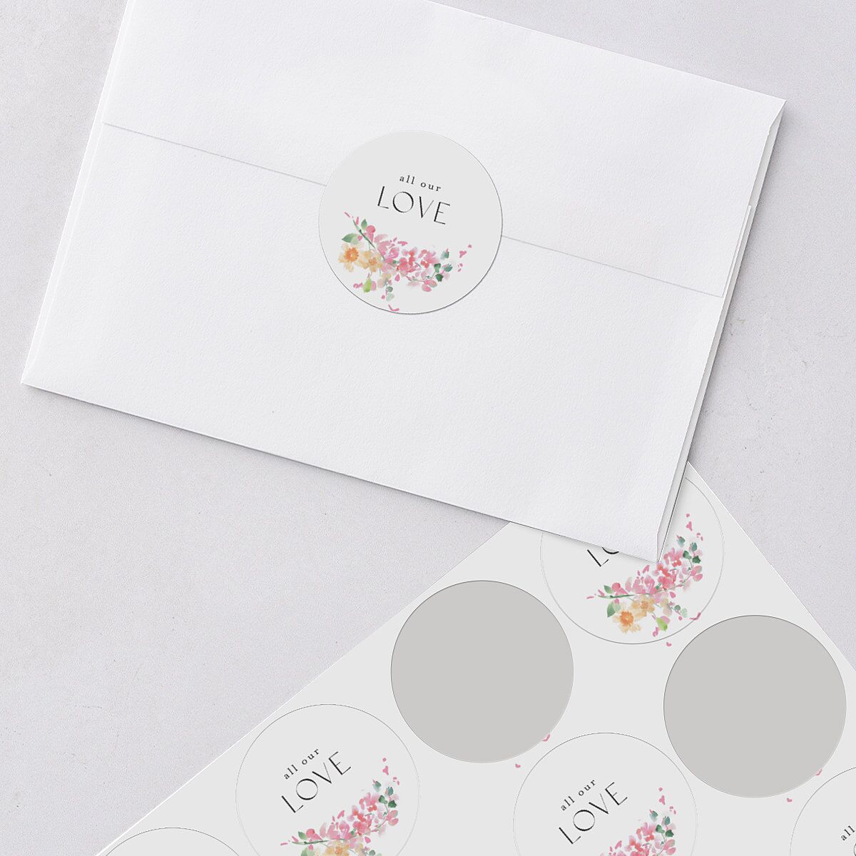 Pastel Arch Wedding Stickers Pink Cotton Sticker